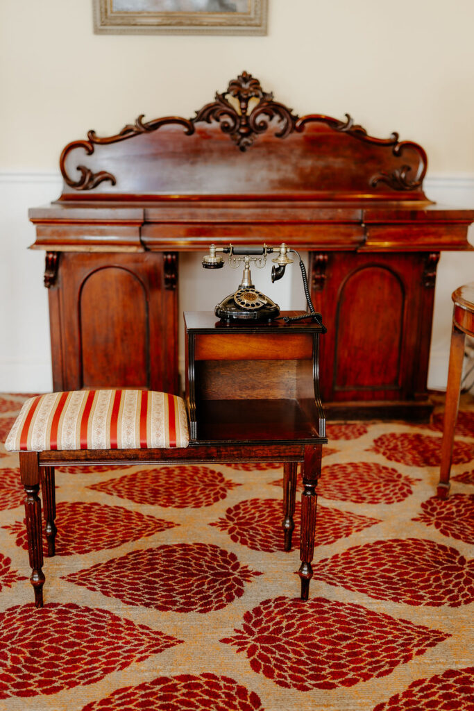 Audio Guestbook with vintage phone table